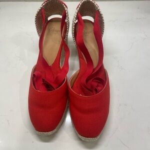 EUC -Castaner Women's Red Espadrilles Size 38